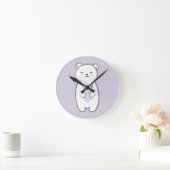 Cute Polar Beer Illustration Ronde Klok (Huis)