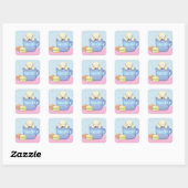 Cute Polar Beer Illustration Vierkante Sticker (Vel)