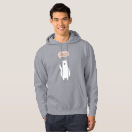 Cute Polar Beer in de sneeuw zegt Hallo Hoodie