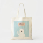 Cute Polar Beer in de sneeuw zegt Hallo Tote Bag (Voorkant)