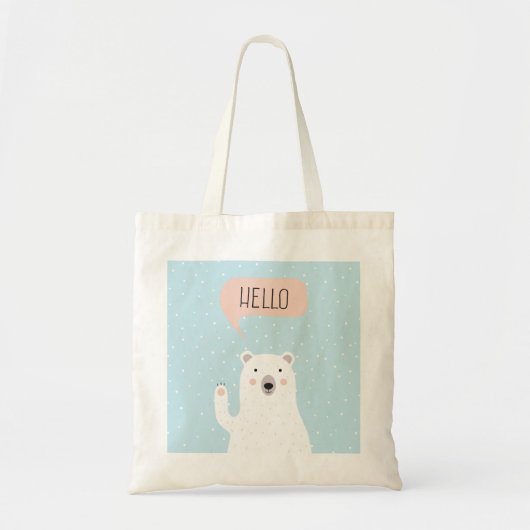 Cute Polar Beer in de sneeuw zegt Hallo Tote Bag (Voorkant)