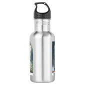 Cute Polar Beer in Sneeuwblauw Pet, gepersonalisee Waterfles (Achterkant)