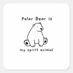 Cute Polar Beer is mijn gedistilleerde dierlijk Be Vierkante Sticker