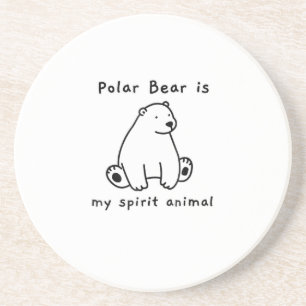 Cute Polar Beer is mijn gedistilleerde dierlijk Be Zandsteen Onderzetter