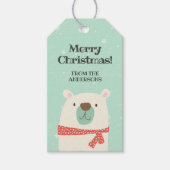 Cute Polar Beer Kerstmis Cadeaulabel (Voorkant)