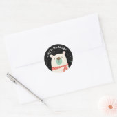Cute Polar Beer Kerstmis Ronde Sticker (Envelop)