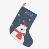 Cute Polar Beer Kerstmis stoppen Kleine Kerstsok (Voorkant (Hangend))