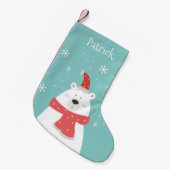 Cute Polar Beer Kerstmis stoppen Kleine Kerstsok (Voorkant (Hangend))