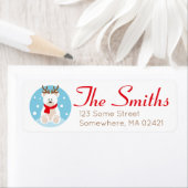 Cute Polar-Beer kerstretour-adreslabels Etiket (Insitu)