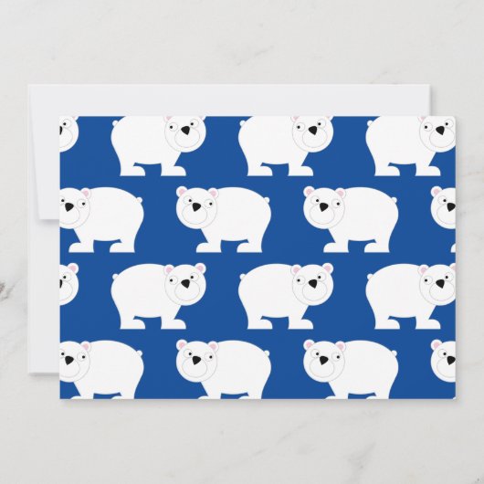 Cute Polar Beer Kinder 1e verjaardag Uitnodiging (Achterkant)