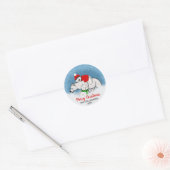 Cute Polar Beer Mam met kubieke kerst Ronde Sticker (Envelop)