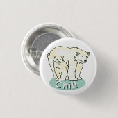 Cute Polar Beer Mama & Baby Pin Badge - Chill Ronde Button 3,2 Cm (Voorkant /achterkant)