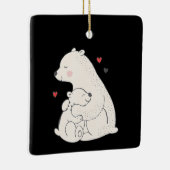 Cute Polar Beer Mama met Baby Keramisch Ornament (Rechts)