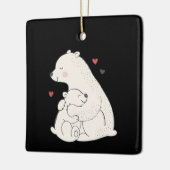 Cute Polar Beer Mama met Baby Keramisch Ornament (Links)