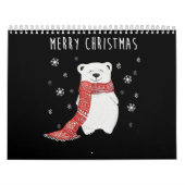 Cute Polar Beer Merry Kerstmis Kalender (Hoes)