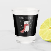 Cute Polar Beer Merry Kerstmis Shot Glas (Voorkant)