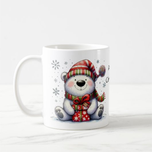 Cute Polar Beer Merry Kerstry Koffiemok (Links)