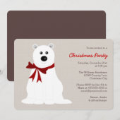 Cute Polar Beer met Red Bow-kerstfeest Kaart (Voorkant / Achterkant)