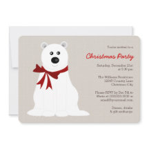 Cute Polar Beer met Red Bow-kerstfeest