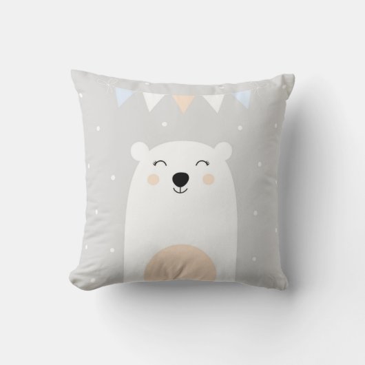 Cute Polar Beer Nursery Cushion Kussen (Voorkant)