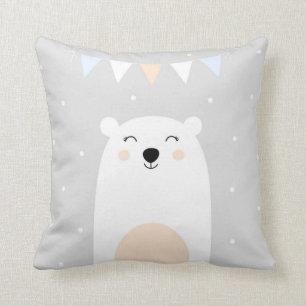 Cute Polar Beer Nursery Cushion Kussen
