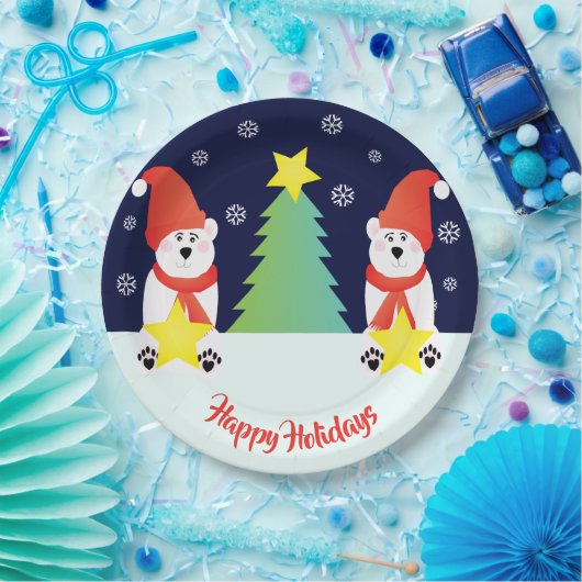 Cute Polar Beer Papieren Bordje (Feest)