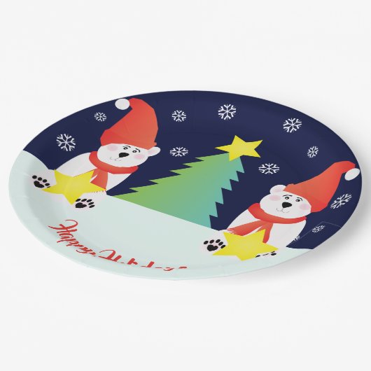 Cute Polar Beer Papieren Bordje (Gekanteld)