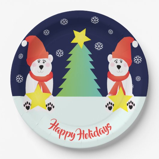 Cute Polar Beer Papieren Bordje (Voorkant)