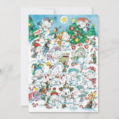 Cute Polar Beer Penguin-kerstfeest uitnodiging (Voorkant)