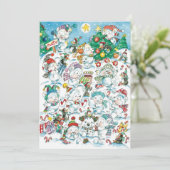 Cute Polar Beer Penguin-kerstfeest uitnodiging (Staand voorkant)