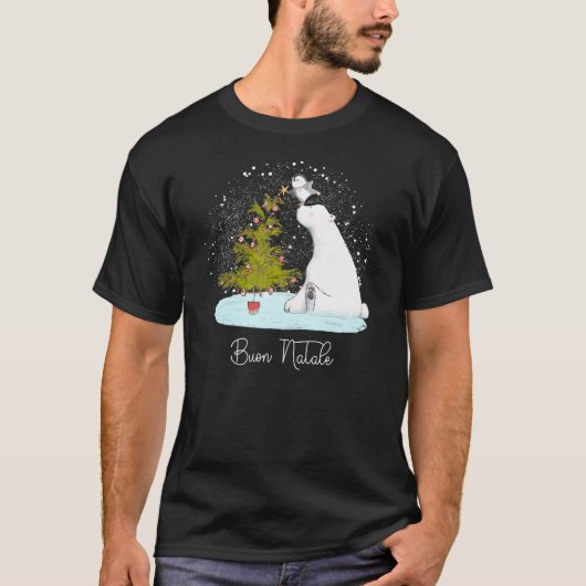 Cute Polar Beer Penguin Kerstmis T-shirt (Voorkant)