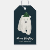 Cute Polar Beer Persoonlijk kerstfeest Cadeaulabel (Voorkant)