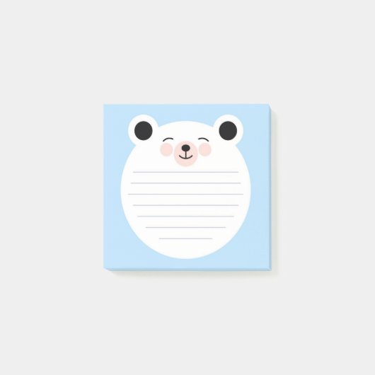 Cute Polar Beer Post-it® Notes (Voorkant)