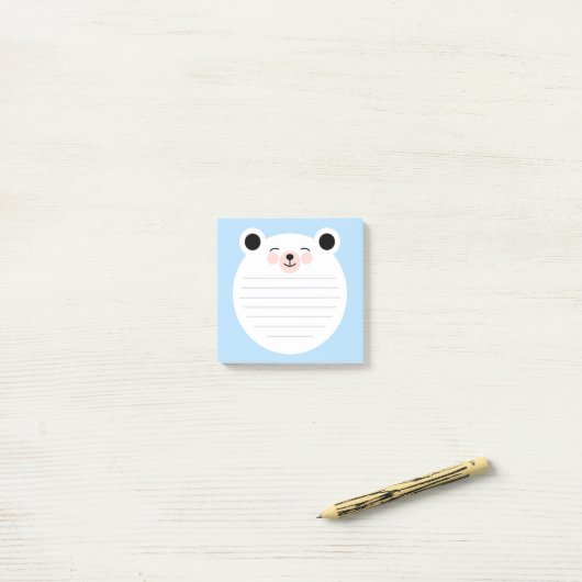 Cute Polar Beer Post-it® Notes (Op bureau)