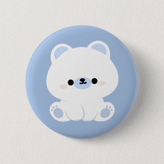 Cute Polar Beer Ronde Button 5,7 Cm (Voorkant)