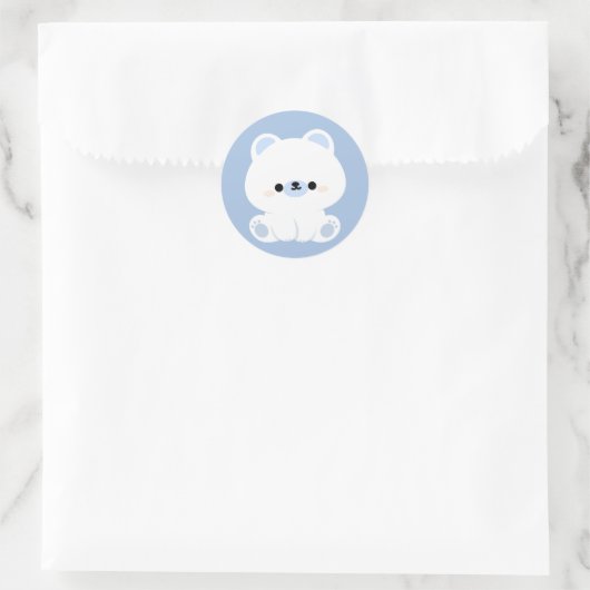 Cute Polar Beer Ronde Sticker (Tas)