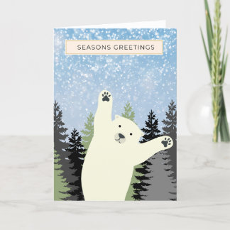 Cute Polar Beer Seasons Greetings Card Feestdagen Kaart