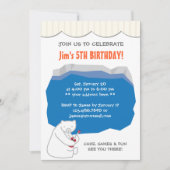 Cute Polar Beer Ukulele Birthday Party Invitation Kaart (Voorkant)