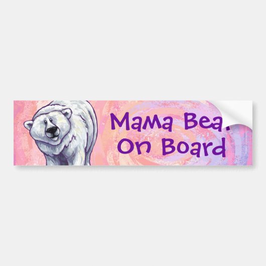 Cute Polar Beer voor mam Bumpersticker (Voorkant)