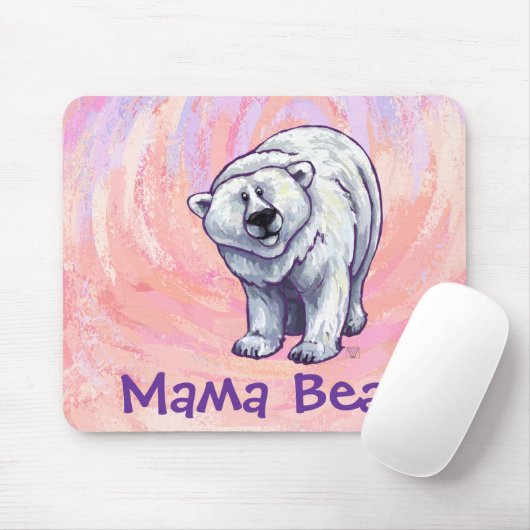 Cute Polar Beer voor mam Muismat (Met muis)