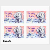 Cute Polar Beer voor mam Rechthoekige Sticker (Vel)