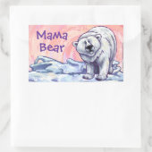 Cute Polar Beer voor mam Rechthoekige Sticker (Tas)