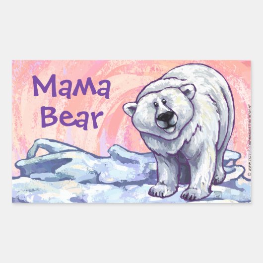 Cute Polar Beer voor mam Rechthoekige Sticker (Voorkant)