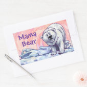 Cute Polar Beer voor mam Rechthoekige Sticker (Envelop)