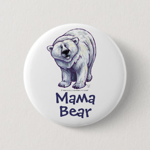 Cute Polar Beer voor mam Ronde Button 5,7 Cm