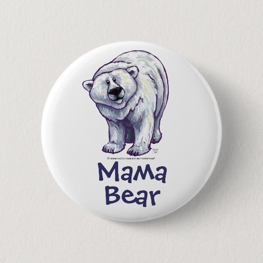 Cute Polar Beer voor mam Ronde Button 5,7 Cm (Voorkant)