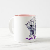 Cute Polar Beer voor mam Tweekleurige Koffiemok (Voorkant links)