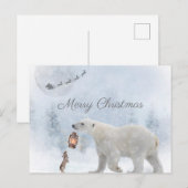 Cute Polar Beer Wild Rabbit Kerstwinter Feestdagenkaart (Voorkant / Achterkant)