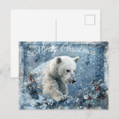 Cute Polar Beer Winter Kerstmis Feestdagenkaart (Voorkant / Achterkant)