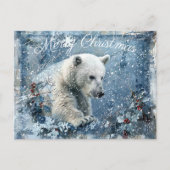 Cute Polar Beer Winter Kerstmis Feestdagenkaart (Voorkant)